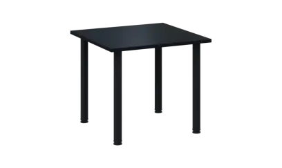 CRTR 80 jídelní stůl, kovová podnož černá, deska 25 mm, 800x800 mm, černá